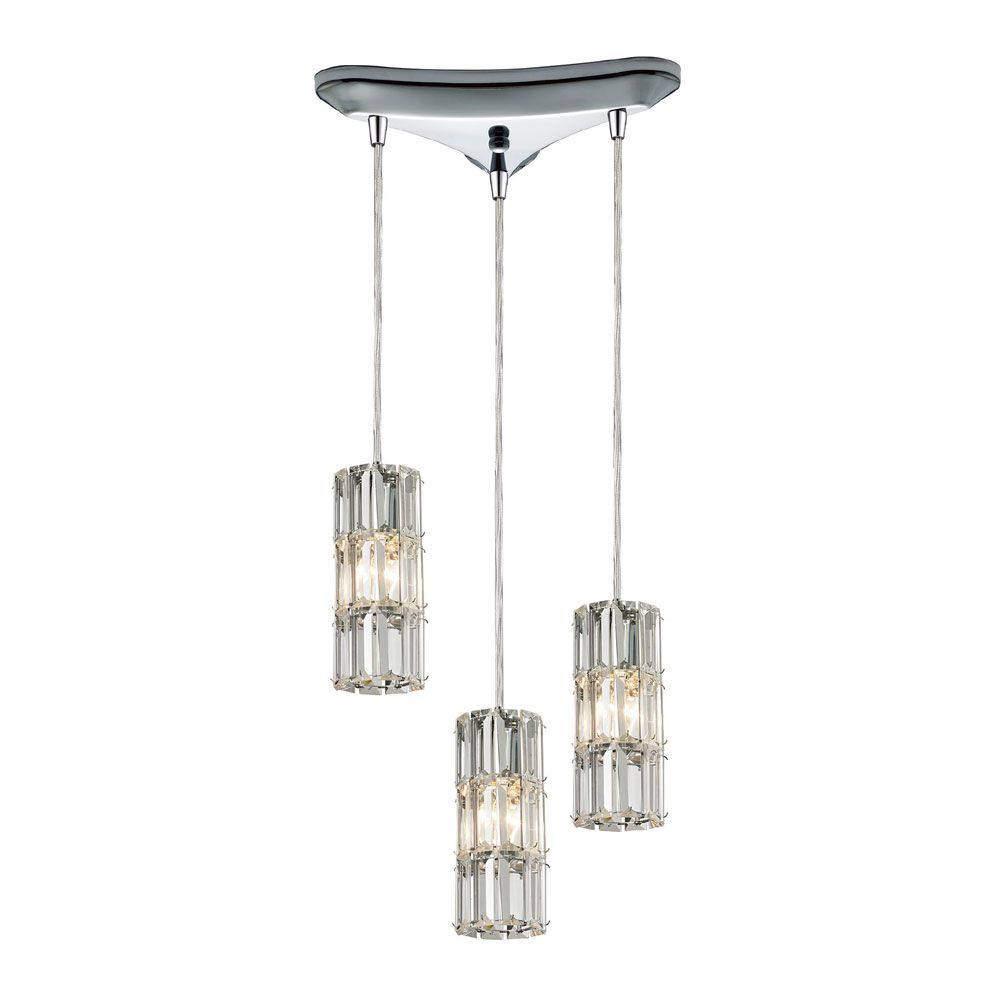 Elk 31486 3 Cynthia Polished Chrome Multi Lighting Pendant In Multicolor 15 Inch Six Light Chandeliers (View 9 of 15)