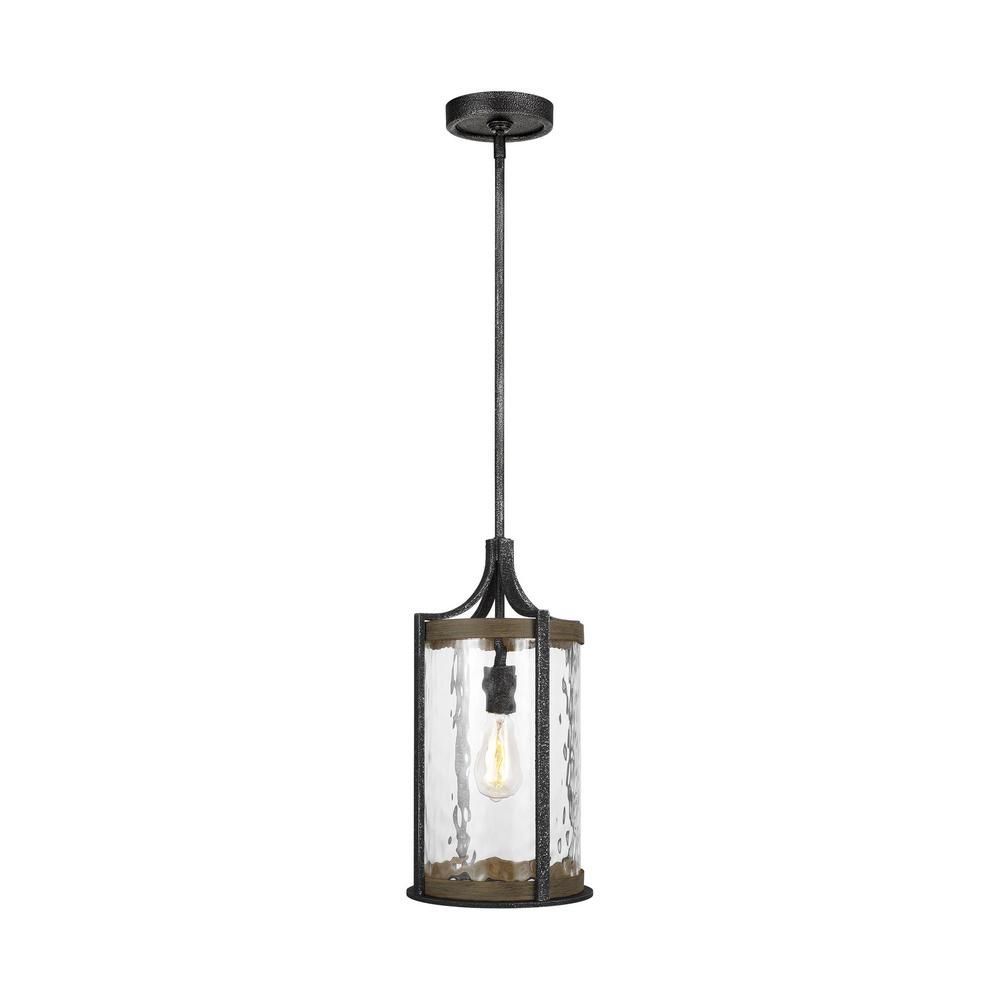 Feiss Angelo 1 Light Distressed Weathered Oak And Slate Pertaining To Weathered Oak And Bronze 38 Inch Eight Light Adjustable Chandeliers (View 7 of 15)