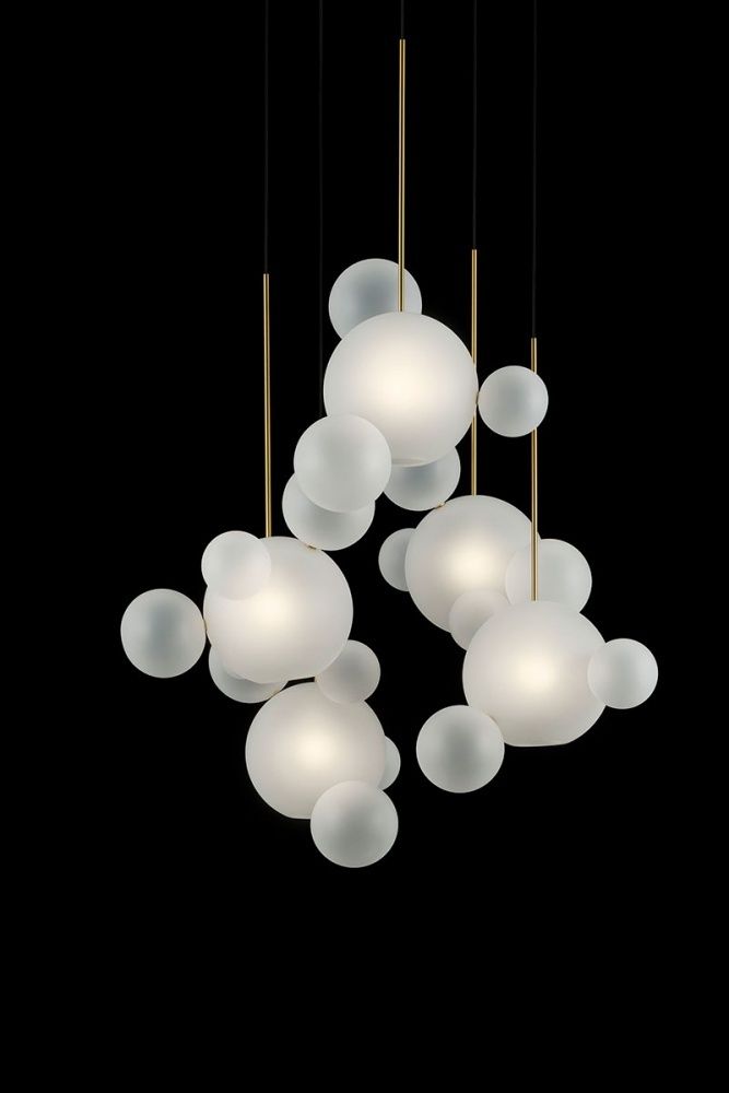 Giopato & Coombes – Bolle Frosted Chandeliers – Products Intended For Bubbles Clear And Natural Brass One Light Chandeliers (View 12 of 15)