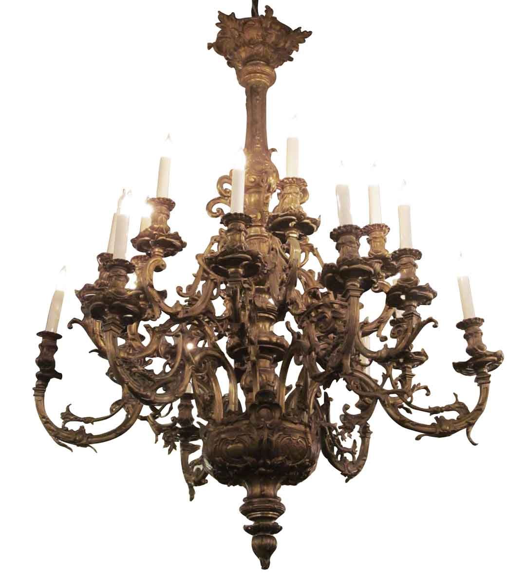 Grand 18 Arm Antique Gilded French Bronze Chandelier For Antique Brass Seven Light Chandeliers (View 6 of 15)