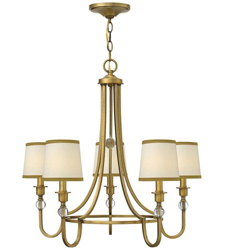 Hinkley 4875Br Morgan 5 Light 27 Inch Brushed Bronze With Regard To Satin Brass 27 Inch Five Light Chandeliers (View 13 of 15)