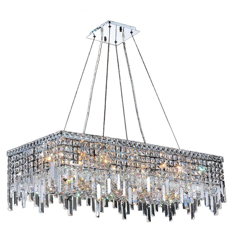 In Polished Chrome / Clear Crystal Full Size | Rectangle Pertaining To Polished Chrome Three Light Chandeliers With Clear Crystal (View 6 of 15)