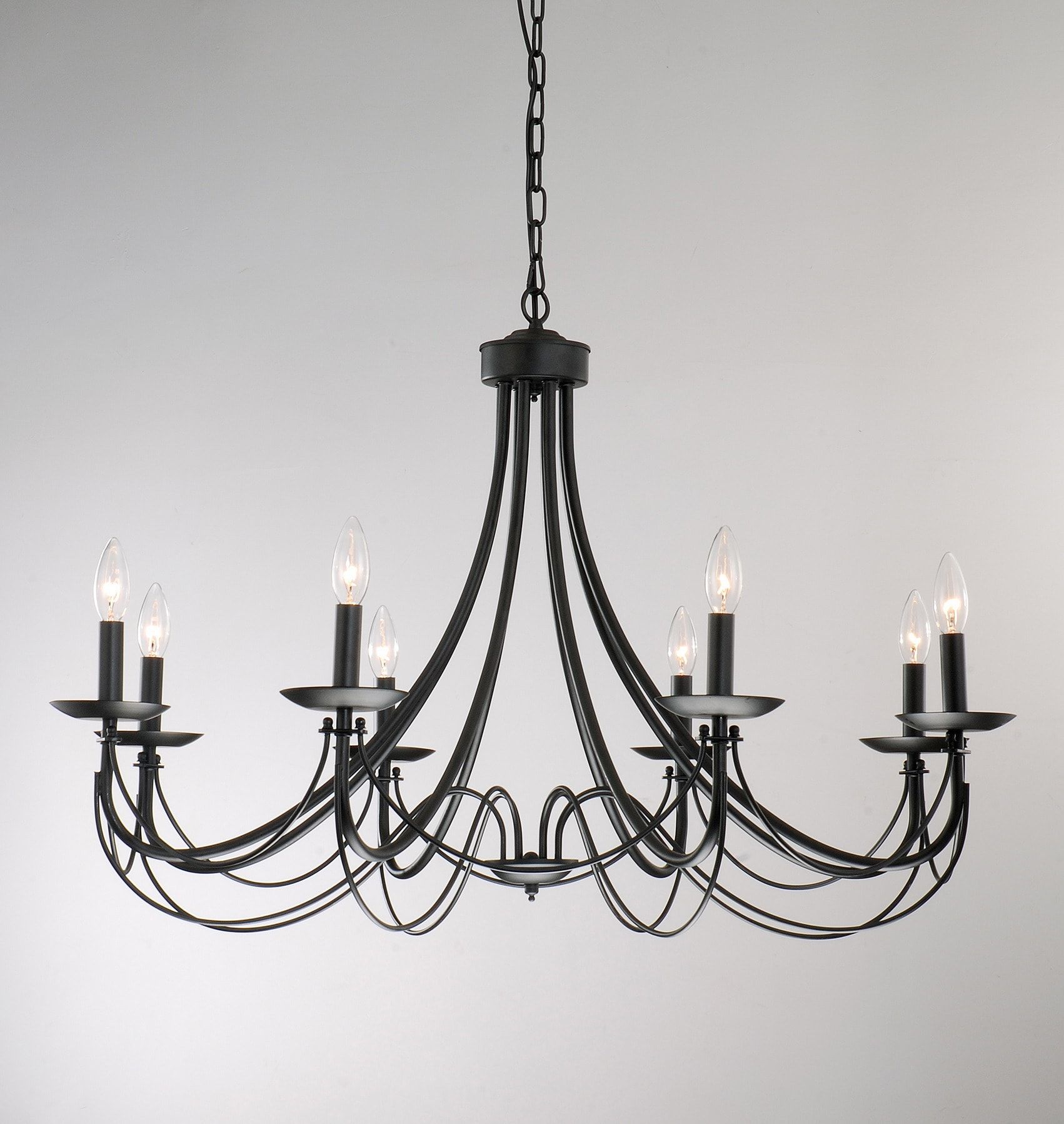 Iron 8 Light Black Chandelier – Free Shipping Today Throughout Rustic Black 28 Inch Four Light Chandeliers (View 4 of 15)