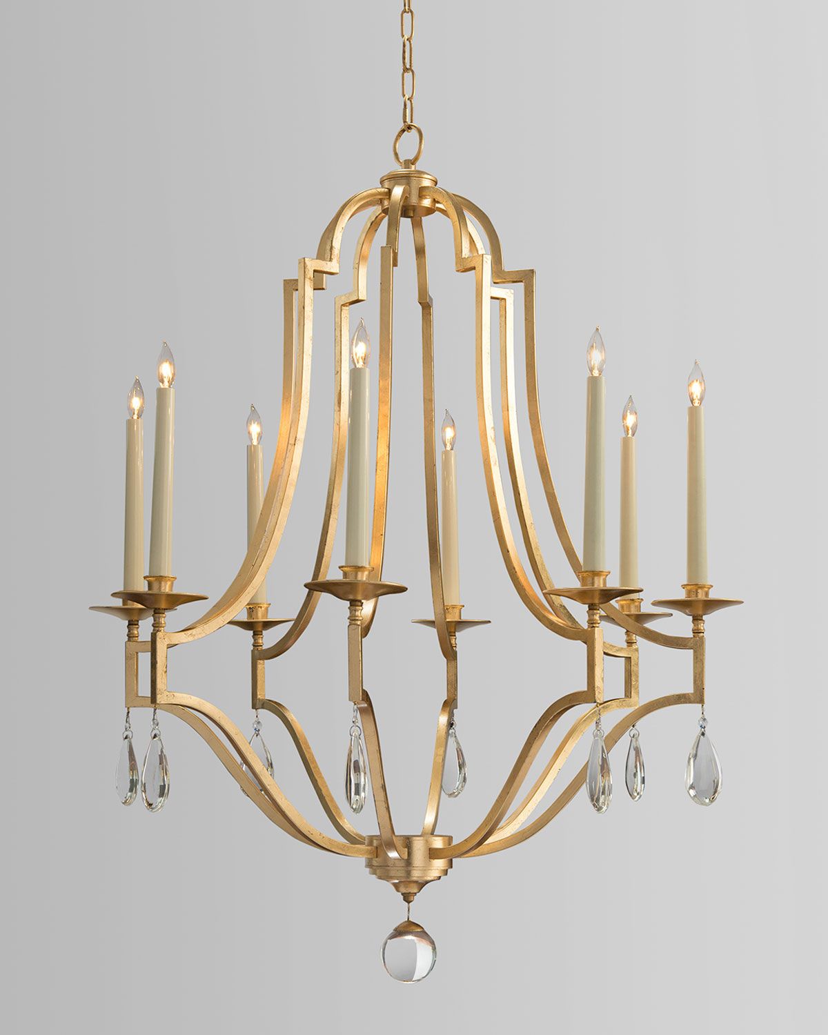 John Richard Collection Gold Leaf & Crystal 8 Light Throughout Antique Gold 18 Inch Four Light Chandeliers (View 13 of 15)