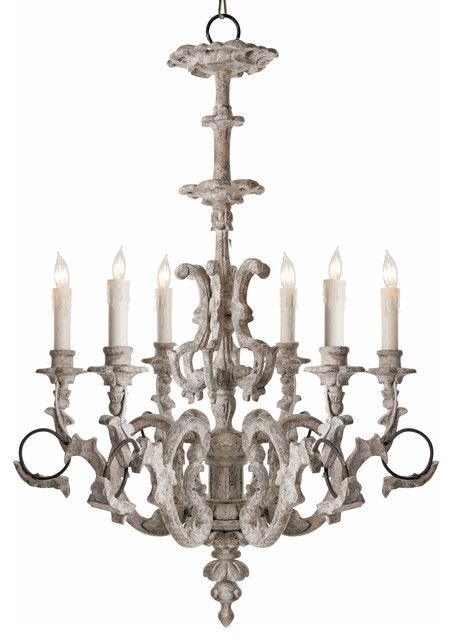 Kathy Kuo Home Gwendal French Country Gustavian Grey Wash For French Washed Oak And Distressed White Wood Six Light Chandeliers (View 4 of 15)