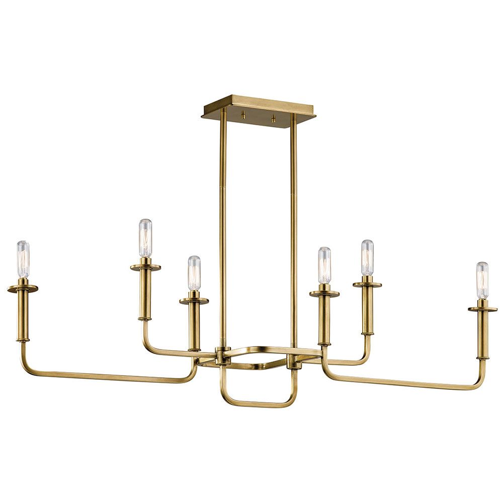 Kichler 43362Nbr Alden Contemporary Natural Brass With Natural Brass 19 Inch Eight Light Chandeliers (View 7 of 15)