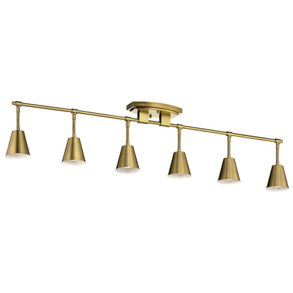 Kichler Lighting Sylvia Brushed Natural Brass Track Light Within Natural Brass Six Light Chandeliers (View 15 of 15)