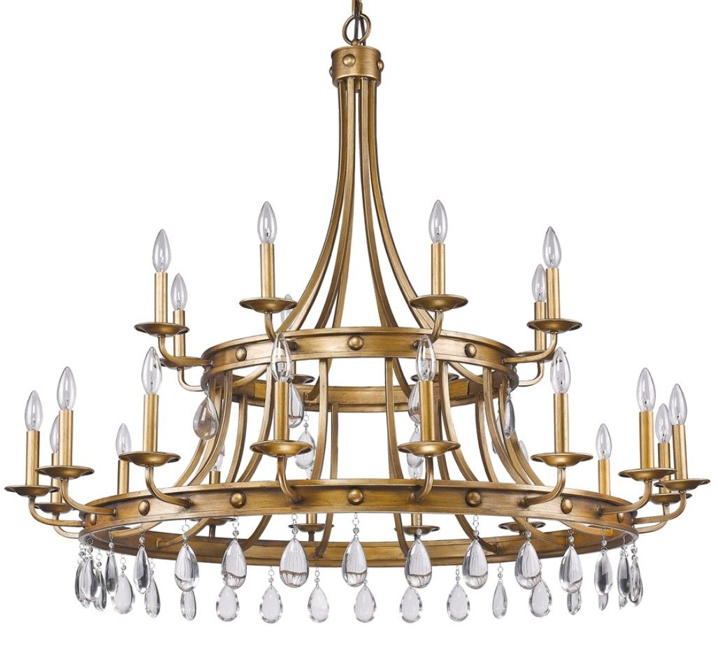 Krista Antique Gold & Crystal Chandelier 48"Wx42"H Inside Antique Gild One Light Chandeliers (View 13 of 15)