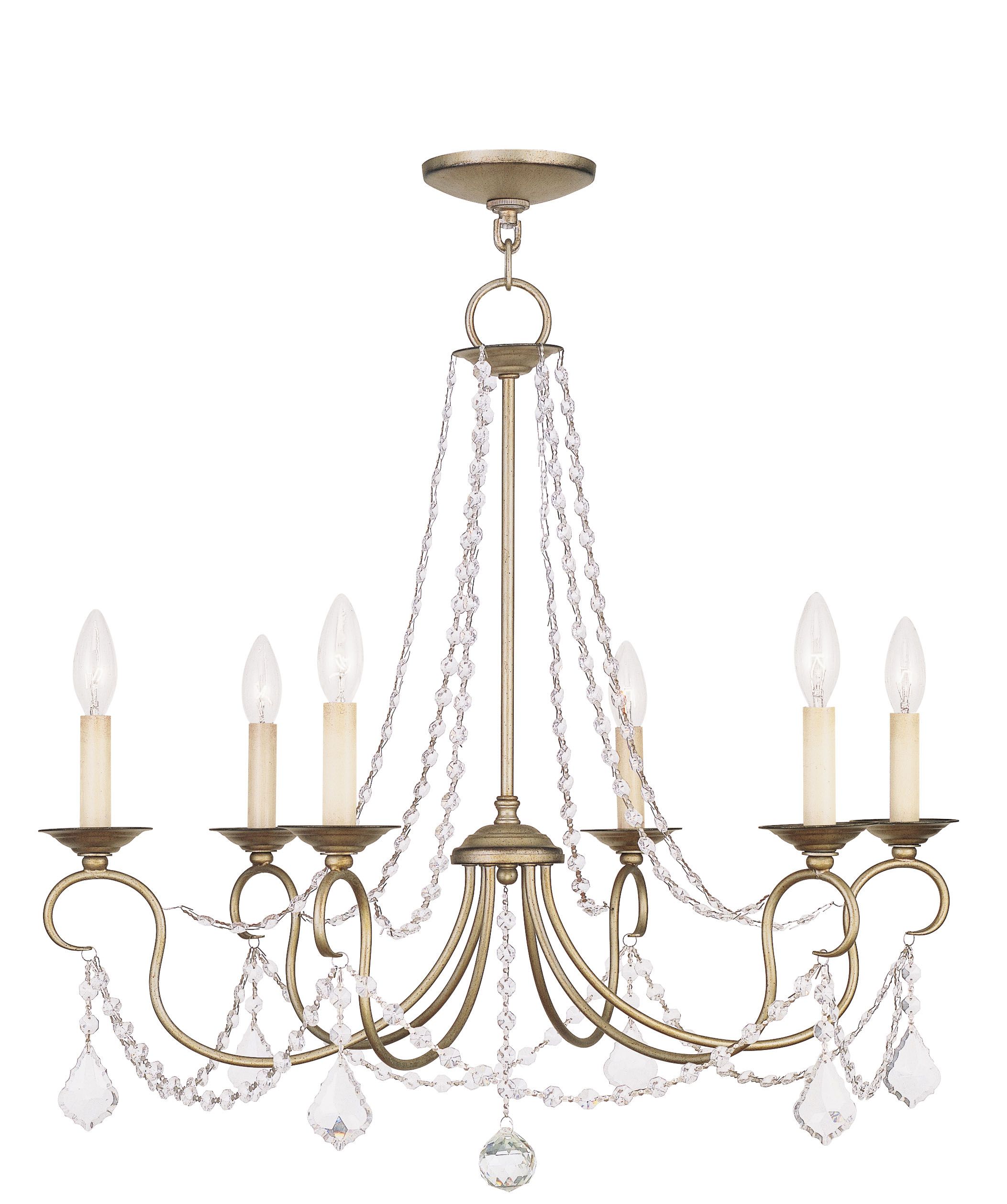Livex Lighting Pennington Chandelier Hand Painted Antique With Four Light Antique Silver Chandeliers (View 5 of 15)