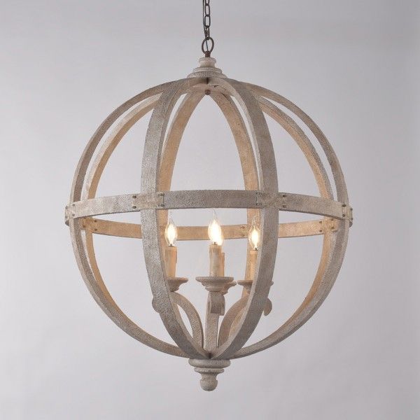 Luxury Rustic Style 4 Light Wooden Globe Chandelier For Rustic Black 28 Inch Four Light Chandeliers (View 6 of 15)