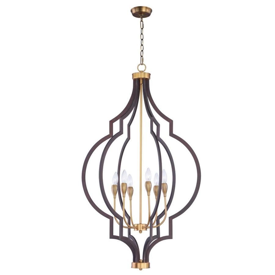 Maxim Lighting Crest 6 Light Oil Rubbed Bronze And Antique Inside Oil Rubbed Bronze And Antique Brass Four Light Chandeliers (View 8 of 15)