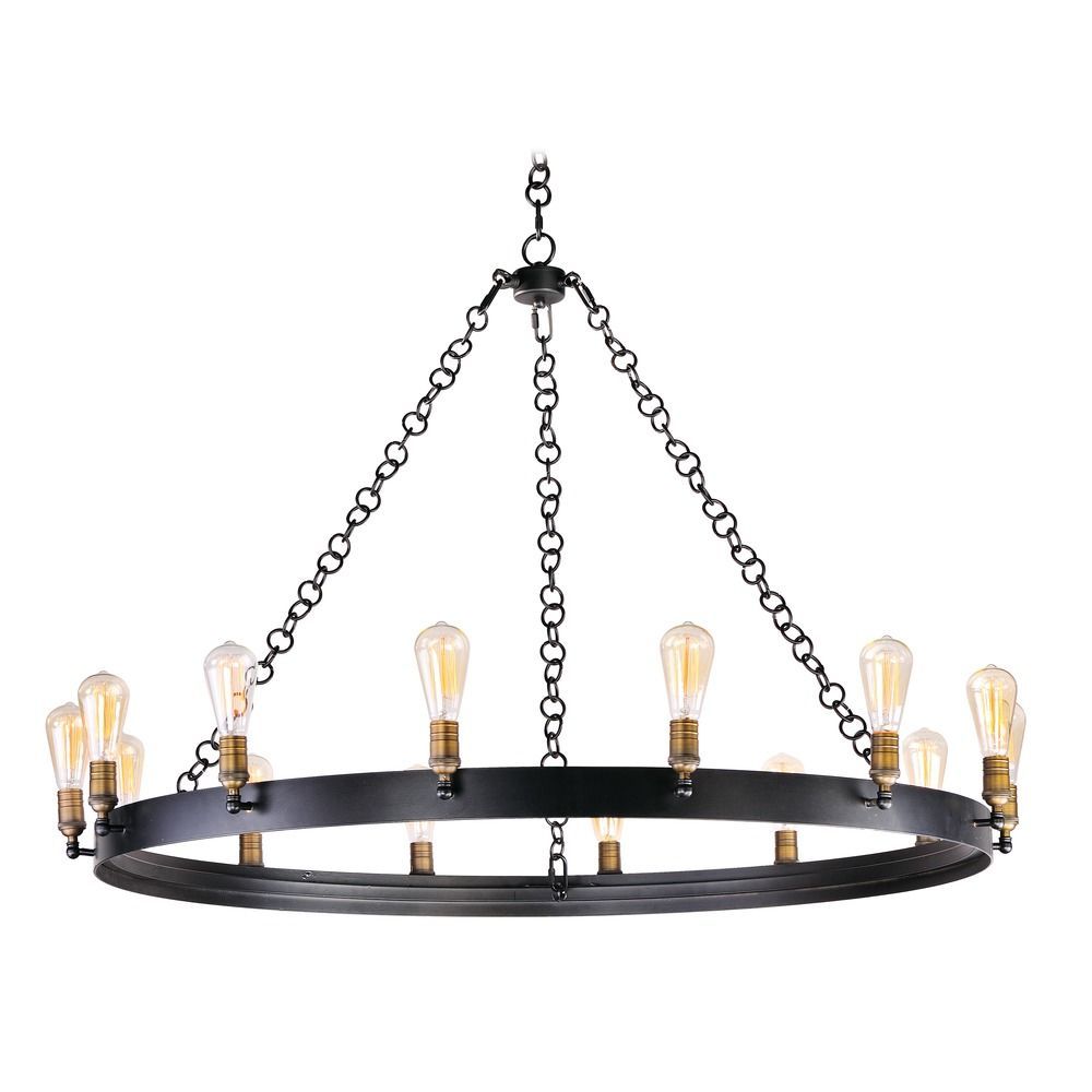 Maxim Lighting Noble Black / Natural Aged Brass Chandelier Inside Natural Brass 19 Inch Eight Light Chandeliers (View 5 of 15)