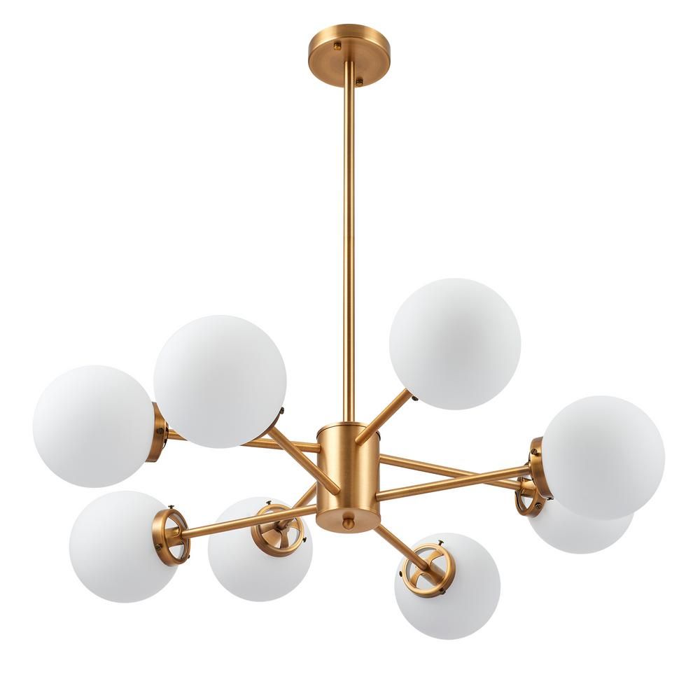 Merra 8 Light Antique Brass Sputnik Style Chandelier With Intended For Antique Brass Seven Light Chandeliers (View 11 of 15)