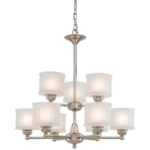 Minka 1730 Series Polished Nickel Nine Light Chandelier With Regard To Stone Grey With Brushed Nickel Six Light Chandeliers (View 2 of 15)