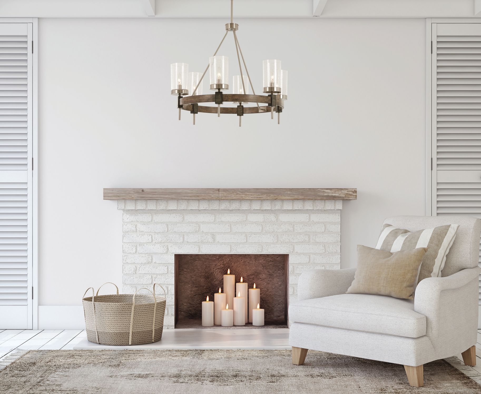 Minka Lavery Bridlewood 6 Light Chandelier In Stone Grey Regarding Stone Grey With Brushed Nickel Six Light Chandeliers (View 12 of 15)