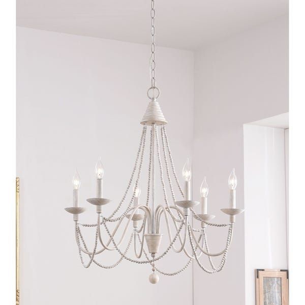 Overstock: Online Shopping – Bedding, Furniture In White And Weathered White Bead Three Light Chandeliers (View 14 of 15)