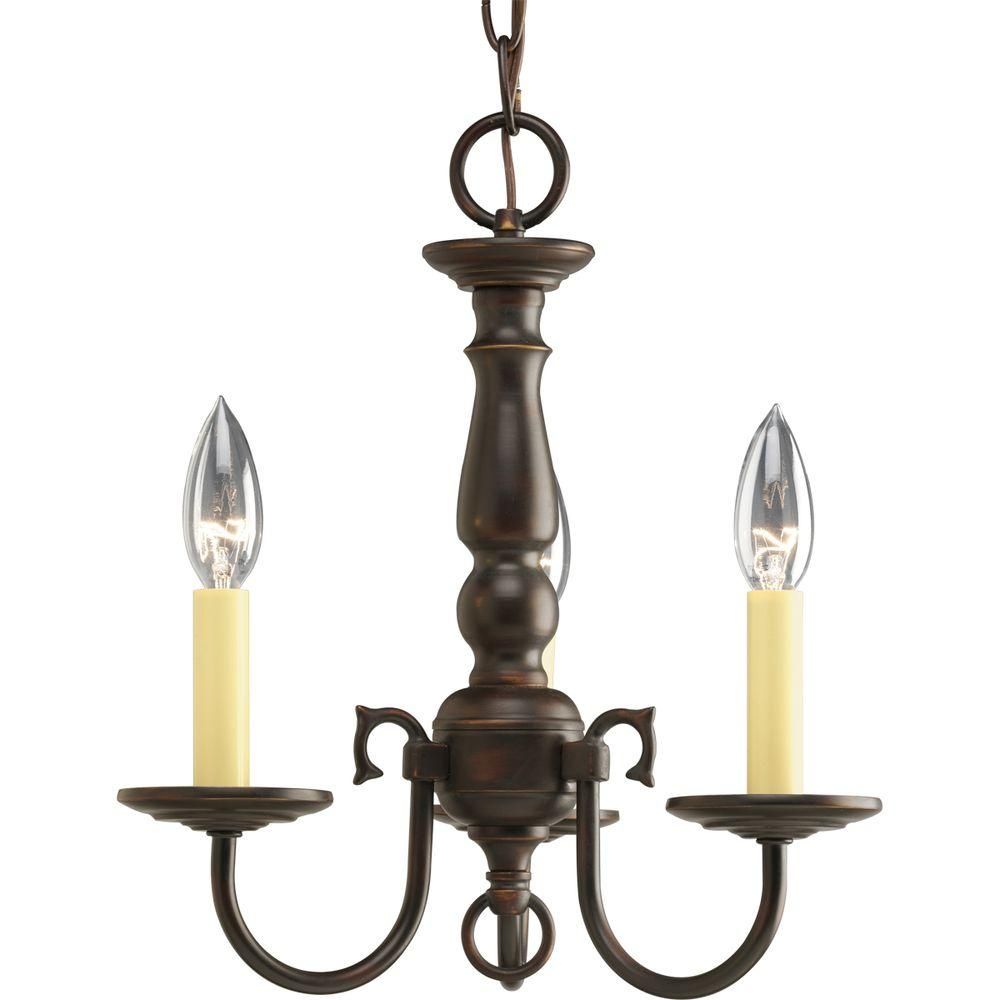 Progress Lighting Americana Collection 3 Light Antique Throughout Old Bronze Five Light Chandeliers (View 2 of 15)