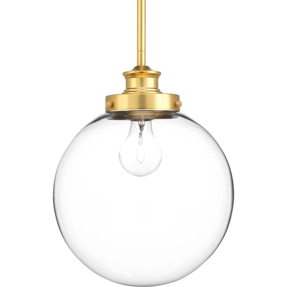 Progress Lighting Penn Collection 1 Light Natural Brass For Bubbles Clear And Natural Brass One Light Chandeliers (View 2 of 15)