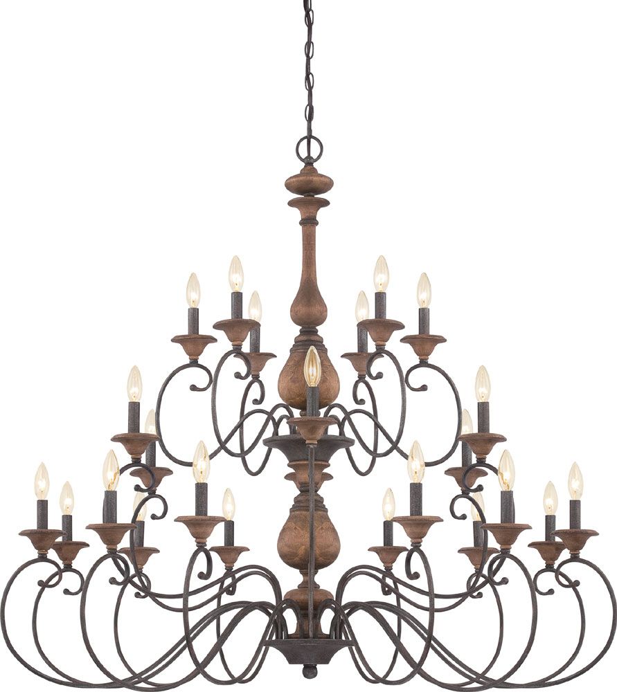 Quoizel Abn5024Rk Auburn Traditional Rustic Black Lighting In Rustic Black 28 Inch Four Light Chandeliers (View 3 of 15)