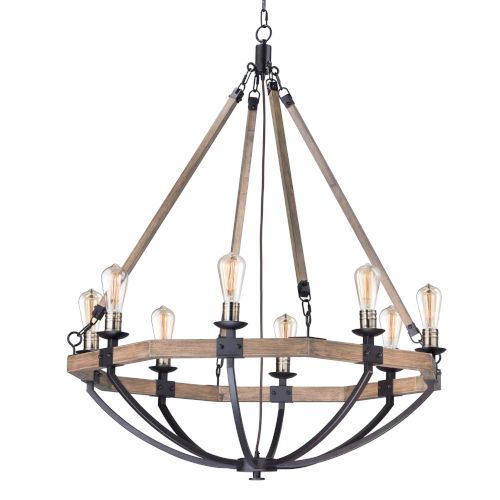 Rustic Chandeliers | Lodge & Cabin Chandeliers With Regard To Weathered Oak And Bronze 38 Inch Eight Light Adjustable Chandeliers (View 5 of 15)