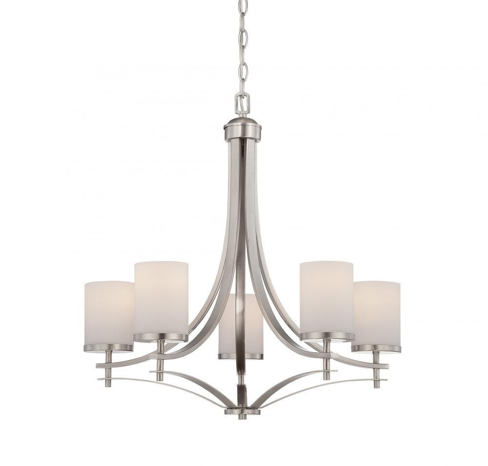 Satin Nickel Up Chandelier : 1 330 5 Sn | Southern Lights Intended For Satin Nickel Five Light Single Tier Chandeliers (View 8 of 15)