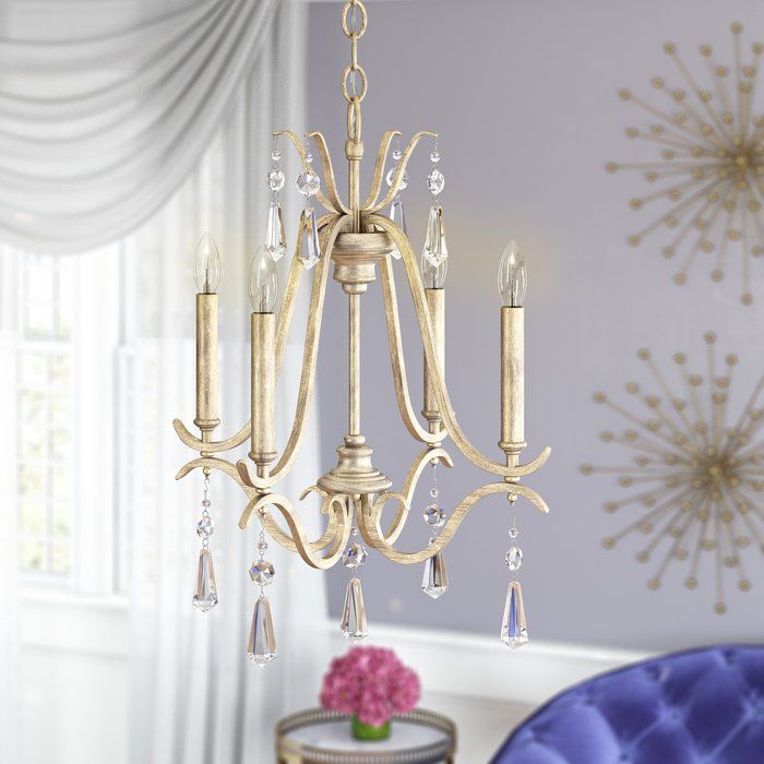 Seraphine 4 Light Candle Style Empire Chandelier Within Antique Gold 13 Inch Four Light Chandeliers (View 7 of 15)