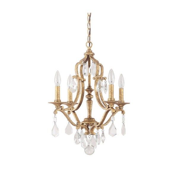 Shop Capital Lighting Blakely Collection 4 Light Antique Regarding Antique Gold Three Light Chandeliers (View 11 of 15)