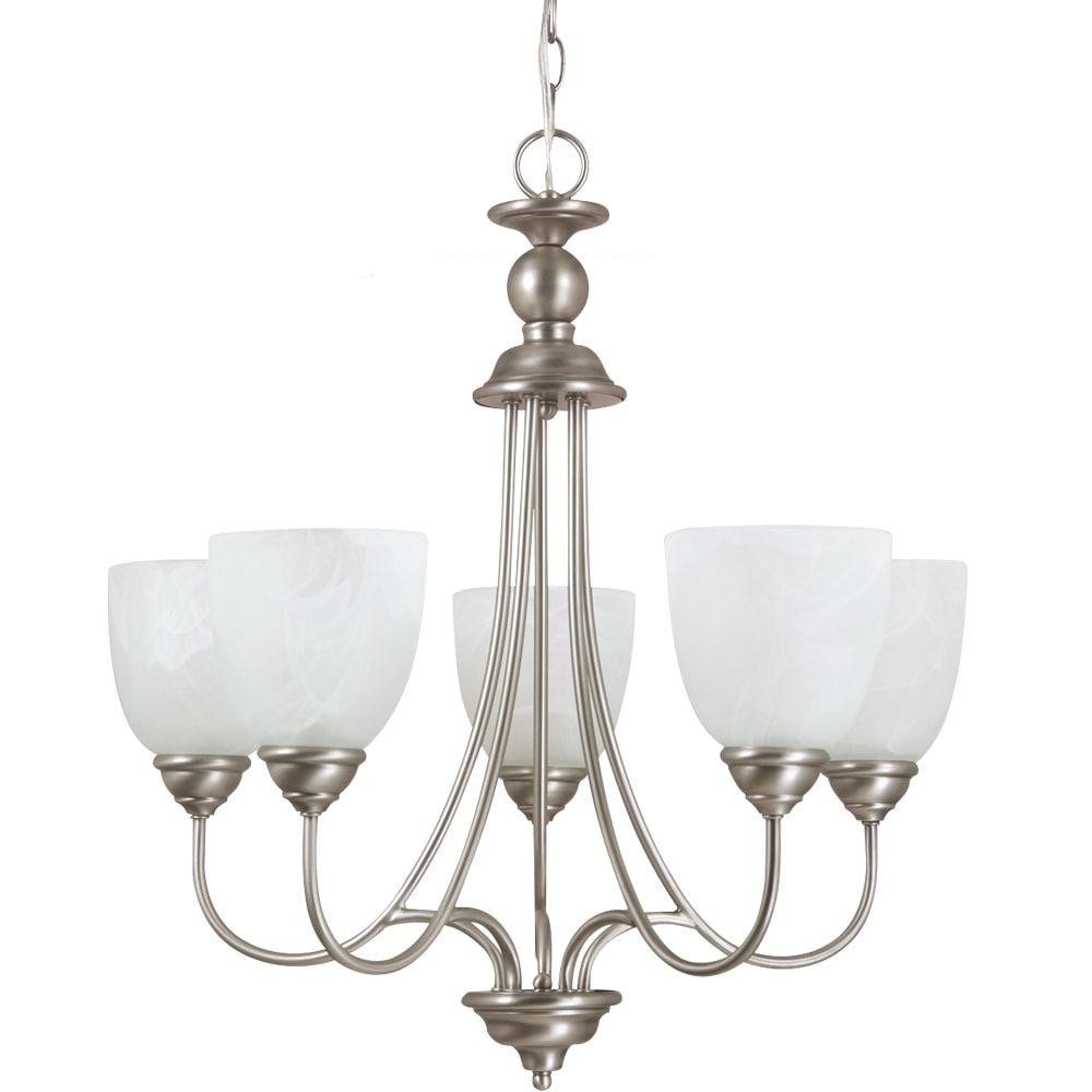 Shop Sea Gull Lighting Lemont 5 Light Antique Brushed Within Satin Nickel Five Light Single Tier Chandeliers (View 6 of 15)