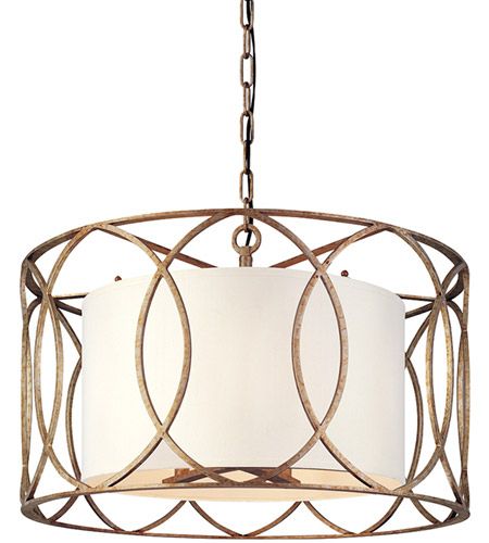 Troy Lighting F1285Sg Sausalito 5 Light 25 Inch Silver For Burnished Silver 25 Inch Four Light Chandeliers (View 9 of 15)