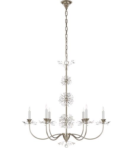 Visual Comfort Jn5015Bsl Cg Julie Neill Aspra 6 Light 34 Intended For Burnished Silver 25 Inch Four Light Chandeliers (View 7 of 15)