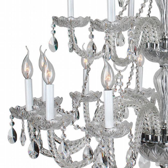 W83099C38 Cl Provence 21 Light Chrome Finish And Clear Throughout Polished Chrome Three Light Chandeliers With Clear Crystal (View 13 of 15)
