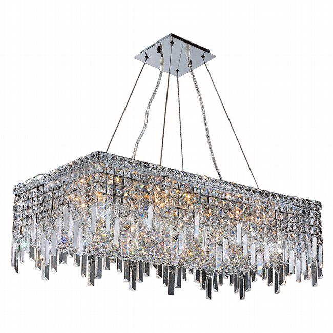 W83626C32 Cascade 16 Light Chrome Finish With Clear Regarding Polished Chrome Three Light Chandeliers With Clear Crystal (View 12 of 15)