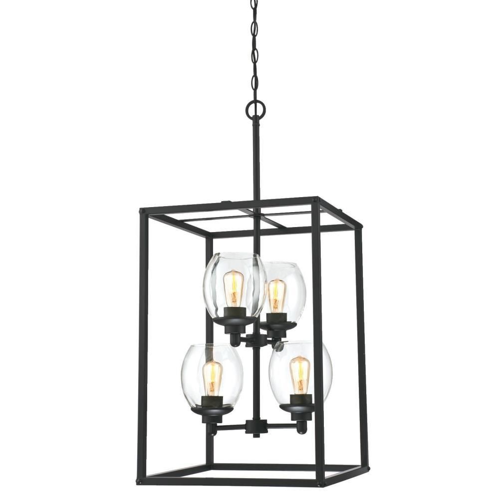 Westinghouse Ardleigh 4 Light Matte Black Chandelier With With Isle Matte Black Four Light Chandeliers (View 4 of 15)