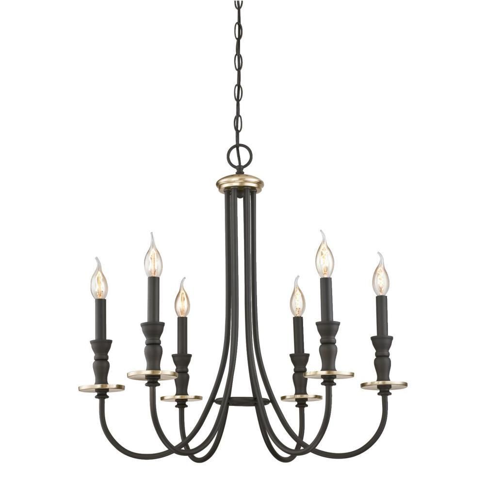Westinghouse Cresting 6 Light Oil Rubbed Bronze With Regarding Oil Rubbed Bronze And Antique Brass Four Light Chandeliers (View 11 of 15)