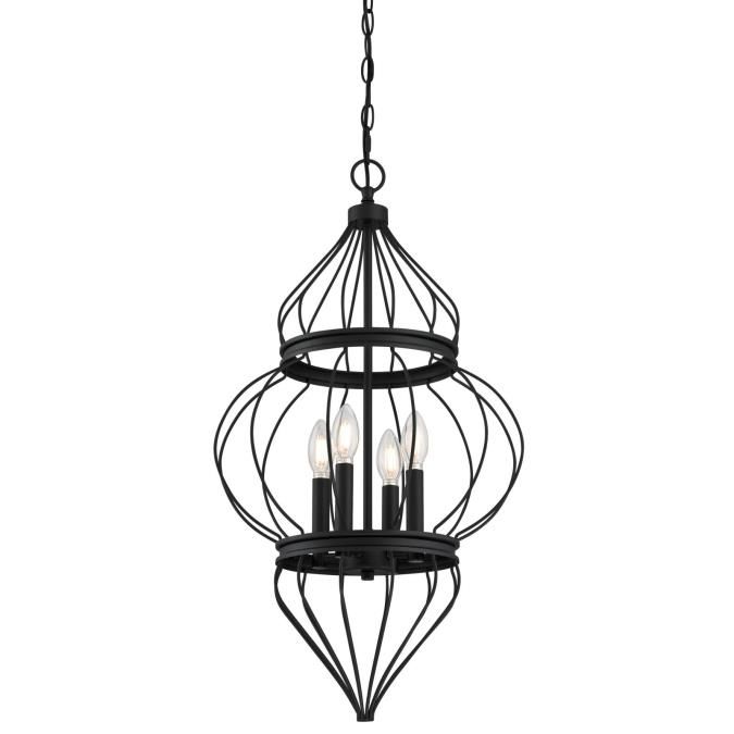 Westinghouse Lighting Salma Four Light Indoor Chandelier Pertaining To Isle Matte Black Four Light Chandeliers (View 6 of 15)