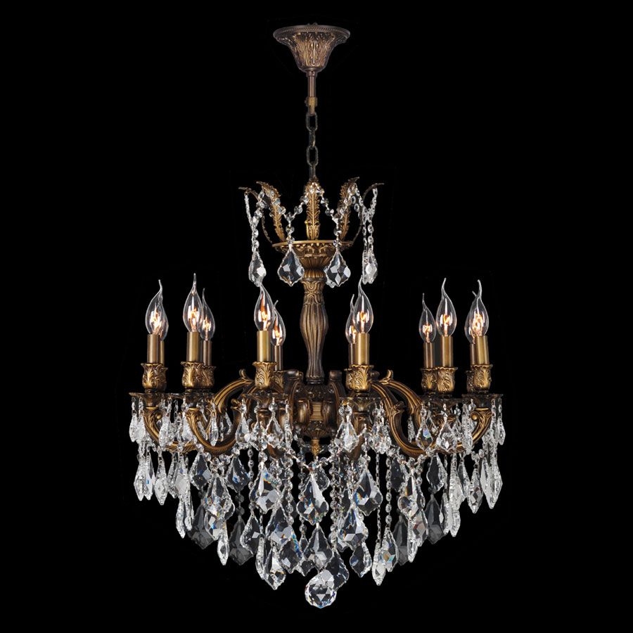 Worldwide W83341B27 Versailles 27 Inch Diameter 12 Candle Throughout Old Bronze Five Light Chandeliers (View 10 of 15)