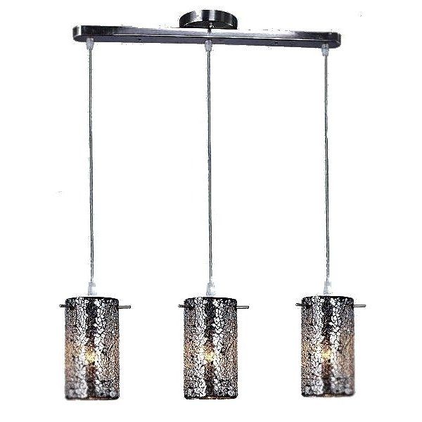 10695 Mosaic – Small Cylindrical Black/Gold Mosaic 3 Light For Dark Bronze And Mosaic Gold Pendant Lights (View 7 of 15)