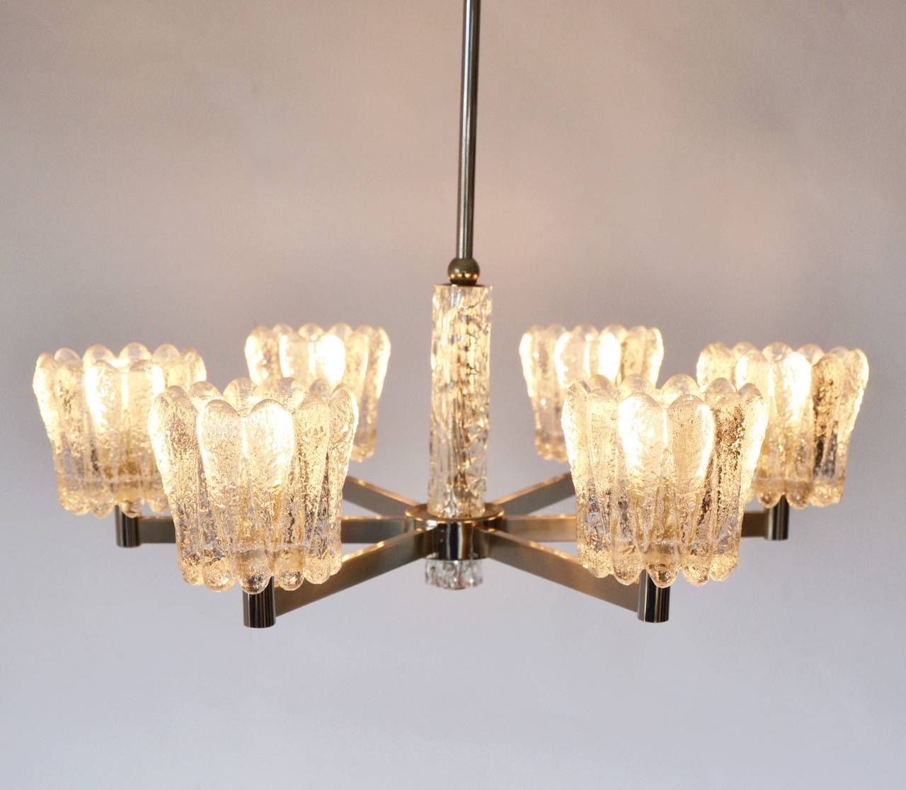 1960S Ice Glass Chrome Chandeliercarl Fagerlund For With Glass And Chrome Modern Chandeliers (View 14 of 15)