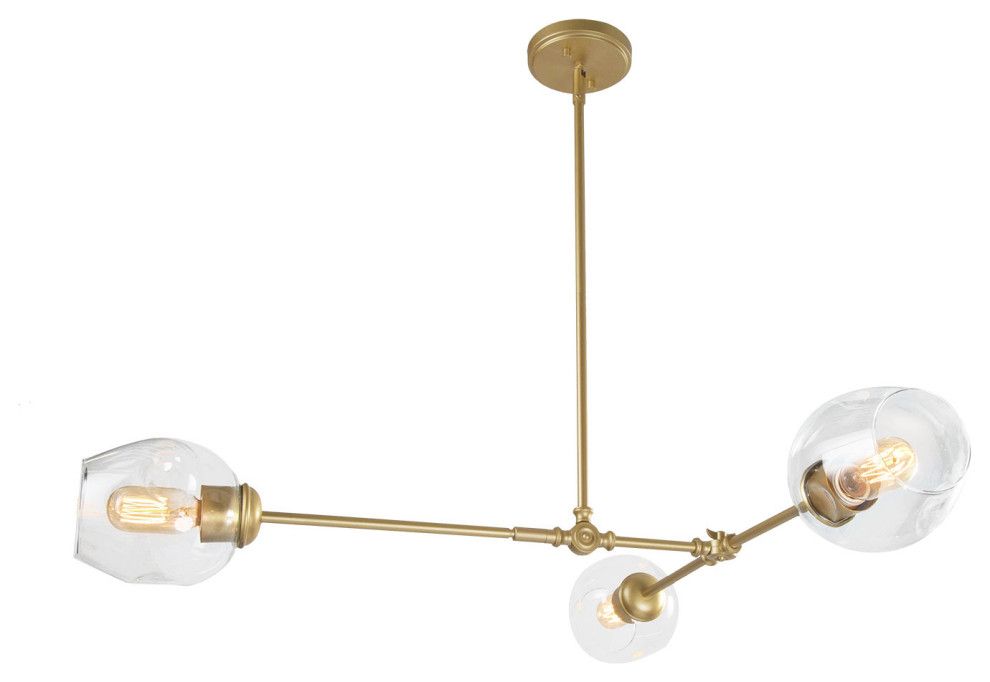 3 Light Gold Sputnik Sphere Chandelier – Industrial For Gold And Wood Sputnik Orb Chandeliers (View 13 of 15)
