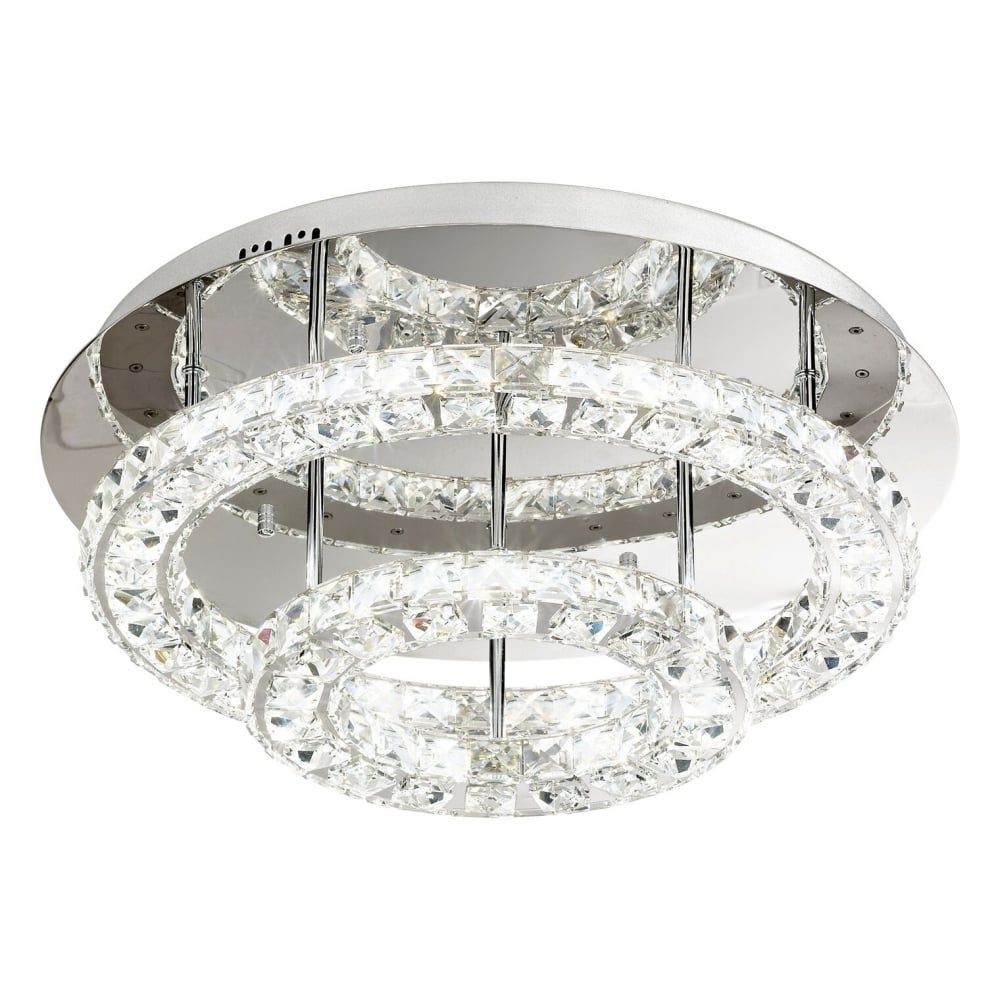 39003 Eglo Toneria Led Crystal Ceiling Light Polished Chrome Intended For Chrome And Crystal Pendant Lights (View 14 of 15)