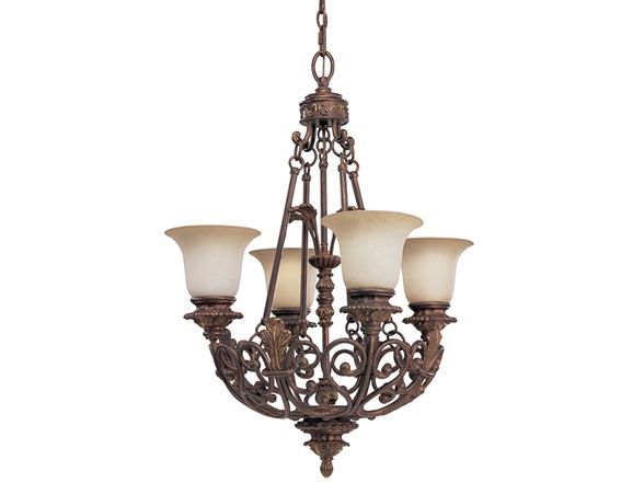 4 Light Messina Chandelier, Mahogany With Regard To Mahogany Wood Chandeliers (View 12 of 15)