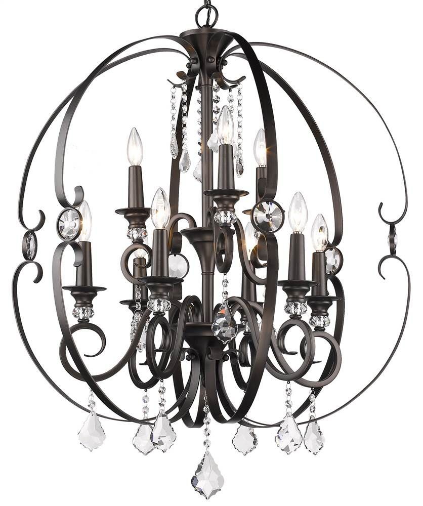 9 Light 2 Tier Chandelier In Brushed Etruscan Bronze Intended For Bronze Round 2 Tier Chandeliers (View 10 of 15)