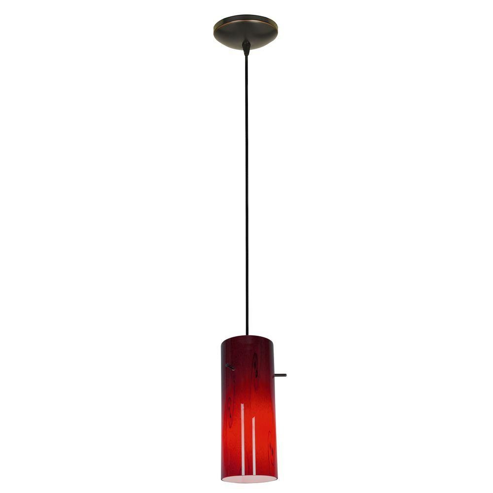 Access Lighting Cylinder 1 Light Oil Rubbed Bronze Metal Within Textured Glass And Oil Rubbed Bronze Metal Pendant Lights (View 15 of 15)