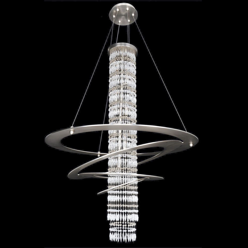 Allegri 22552 Giovanni Brushed Nickel Ceiling Light Inside Polished Nickel And Crystal Modern Pendant Lights (View 12 of 15)
