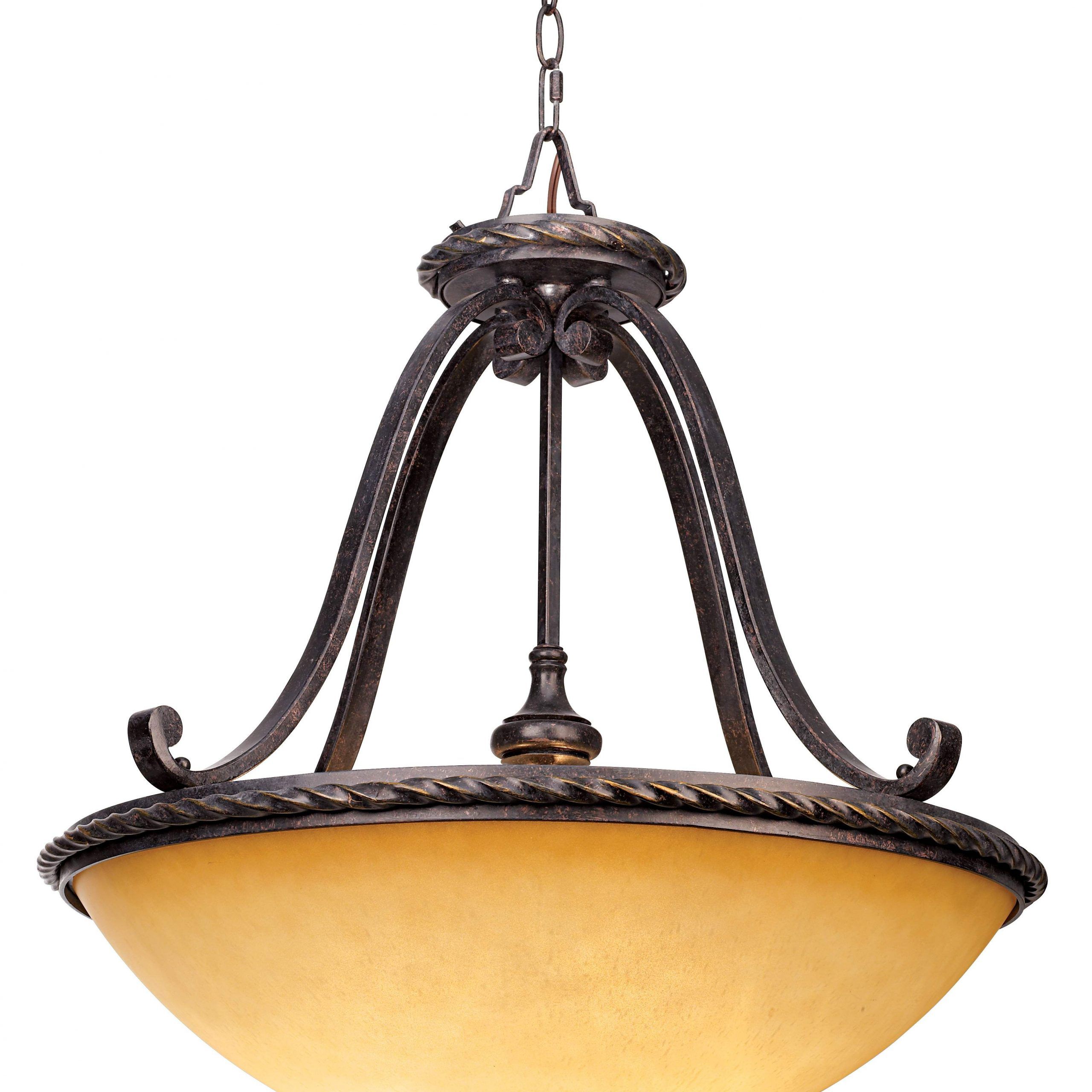 Amber Scavo Glass 22" Wide 3 Light Bowl Pendant Light For Bronze With Clear Glass Pendant Lights (View 4 of 15)