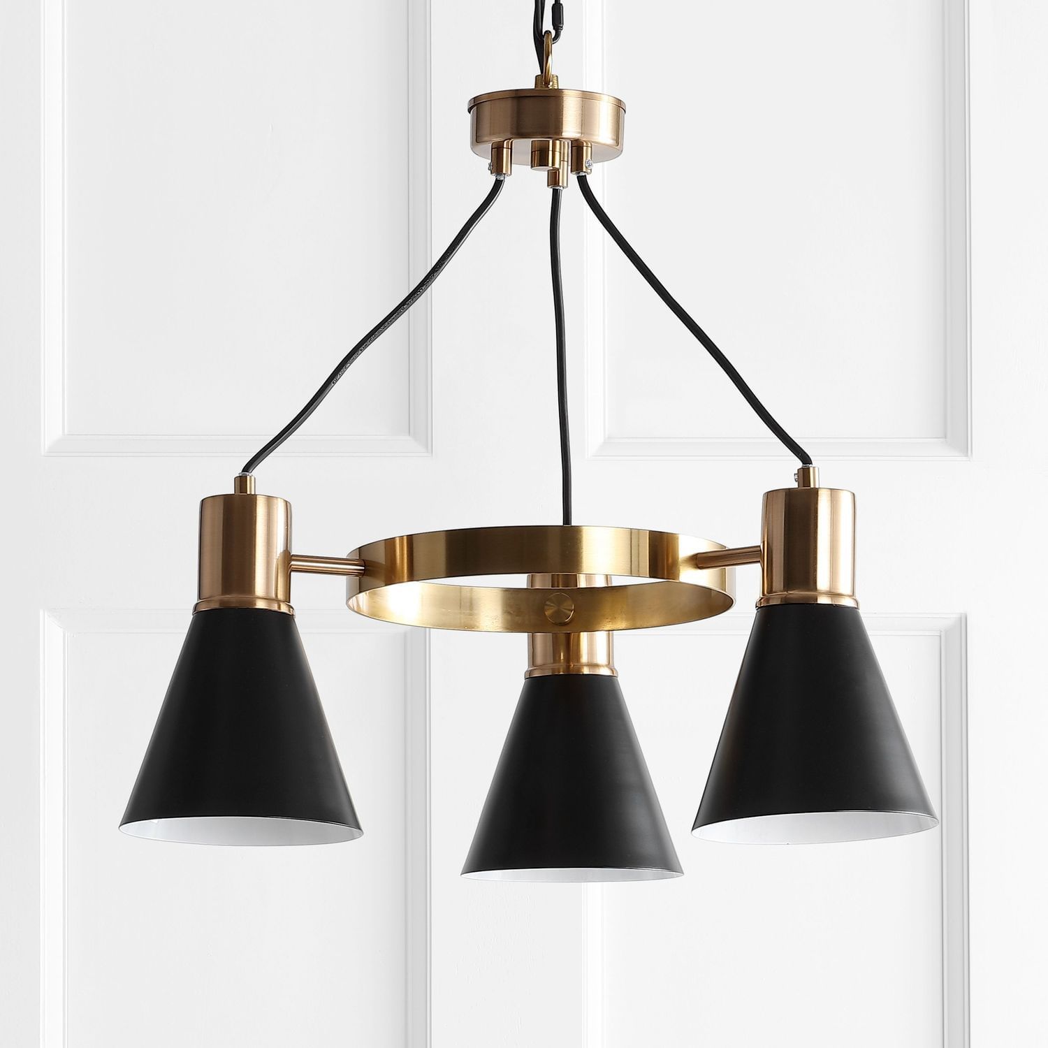 Apollo 22" 3 Light Adjustable Modern Metal Led Task In Brass And Black Led Island Pendant (View 11 of 15)