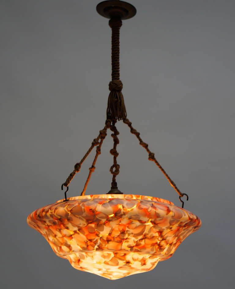 Art Deco Opaline Glass Chandelier For Sale At 1Stdibs Intended For Art Glass Chandeliers (View 4 of 15)