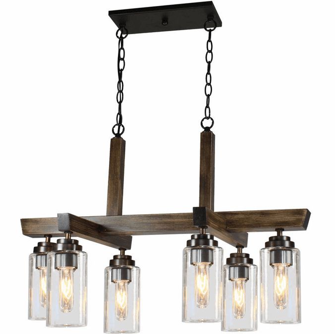 Artcraft Ac10866Dp Home Glow Distressed Pine Kitchen With Regard To Weathered Oak Kitchen Island Light Chandeliers (View 14 of 15)