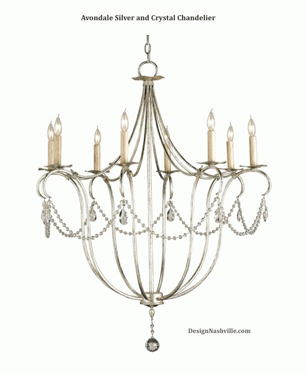 Avondale Silver And Crystal Chandelier With Regard To Soft Silver Crystal Chandeliers (View 6 of 15)