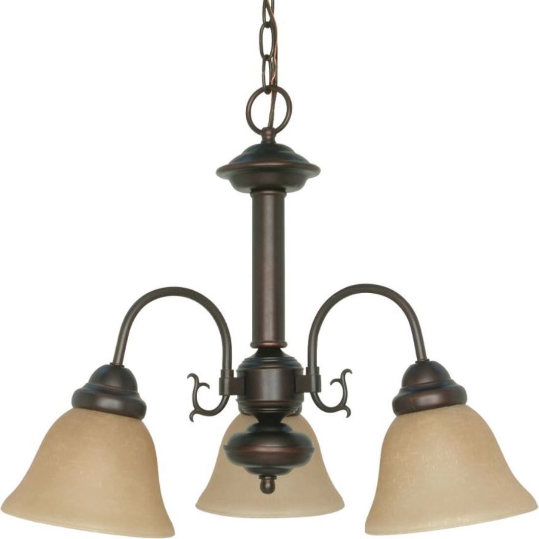 Ballerina Mahogany Bronze Chandelier Glass Shades 20"Wx17"H Within Mahogany Wood Chandeliers (View 7 of 15)